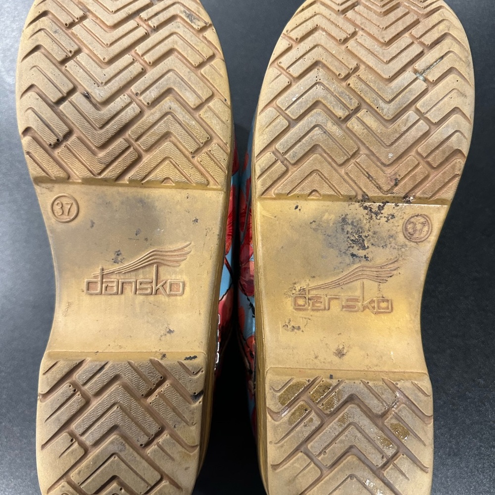 Poppy print Dansko brand Women's Clogs - Picture 4 of 5